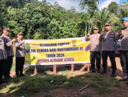 Polres Konut Beri Bantuan 400 Bibit Jeruk ke Masyarakat