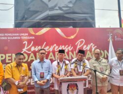 Pilgub, ASR – Hugua Jadi Pendaftar Pertama Datang ke KPU Sultra