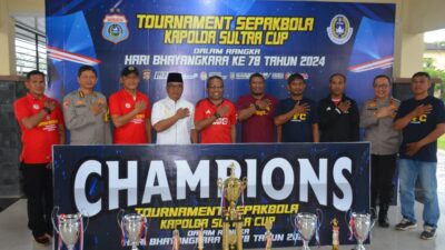 Irjen Pol Dwi Irianto Tutup Pelaksanaan Turnamen Sepak Bola Kapolda Sultra Cup 2024
