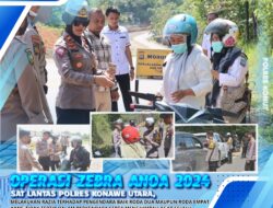 Operasi Zebra Anoa 2024, Polres Konawe Utara Gelar Razia Kendaraan di Poros Jalan Trans Sulawesi