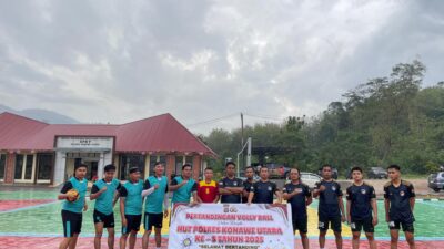 Jelang Hut Ke-5 Tahun 2025, Polres Konut Gelar Perlombaan Bola Volly Antar Satker