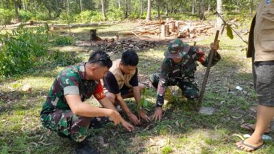 Babinsa Koramil 1430-01/Lasolo Membangun Karakter Peduli Lingkungan Melalui Penanaman Pohon.