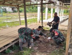 Kodim 1430 Ciptakan Pasar Yang Bersih Dan Sehat Melalui Babinsa Koramil 02 Asera Di Pasar Lahimbua.Konut