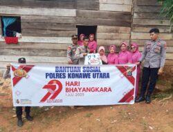 Polres Konawe Utara dan Bhayangkari Gelar Baksos Sambut HUT Bhayangkara ke-79, Sasar Lansia dan Warga Kurang Mampu