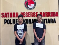 Digerebek di Villa Molawe, Dua Pria Diamankan Satresnarkoba Konut dengan Barang Bukti Sabu 8,36 Gram