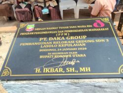Bupati Konawe Utara Resmikan Relokasi SDN 03 Lasolo Kepulauan Di Desa Boedingi