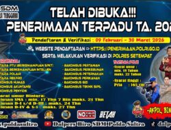 Penerimaan Terpadu Polri 2026 Resmi Dibuka, Pendaftaran Hingga 30 Maret