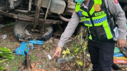 Satlantas Polres Konut Gelar Olah TKP Kejadian Laka Lantas Di Jalan Poros Trans Sulawesi