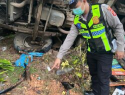 Satlantas Polres Konut Gelar Olah TKP Kejadian Laka Lantas Di Jalan Poros Trans Sulawesi