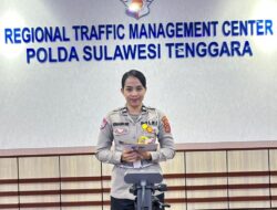 DITLANTAS POLDA SULTRA HADIR DI UDARA, SAMPAIKAN INFORMASI LALU LINTAS MELALUI RRI KENDARI