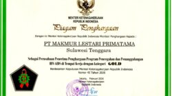 PT Makmur Lestari Primatama Raih Penghargaan Gold Program Pencegahan HIV-AIDS Dari Kementerian Ketenagakerjaan