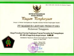 PT Makmur Lestari Primatama Raih Penghargaan Gold Program Pencegahan HIV-AIDS Dari Kementerian Ketenagakerjaan